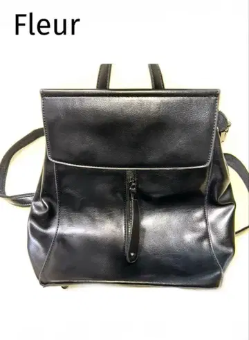 [플뢰르] 블랙 블랙 가죽 백팩 핸드 숄더 사선 크로스백 2way 3.4