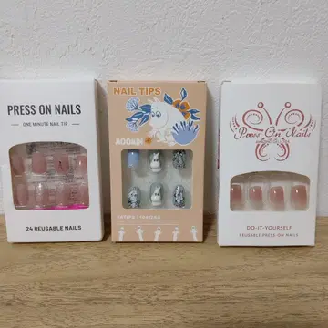 미사용 무민 핑크 내추럴 네일 칩 3세트