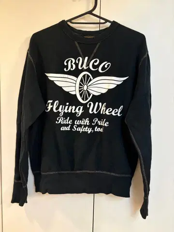 부코 BUCO 플라잉 휠 블랙 맨투맨 S 리얼 맥코이