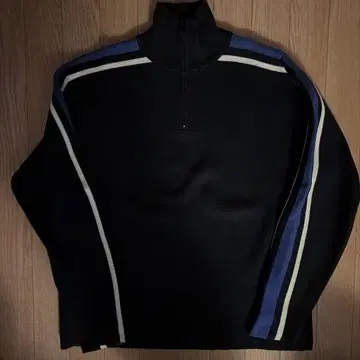 90s Jcrew 코튼 하프 집업 니트.