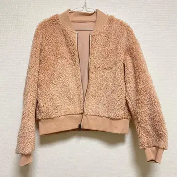 UNIQLO 보아 블루종 M 핑크 거의 미사용 새상품급 집업 복슬복슬