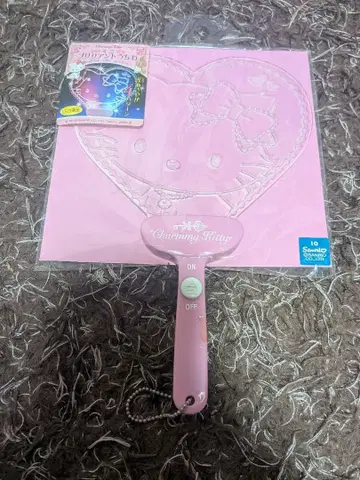 [ 미사용 ] 산리오 챠미 키티 빛나는 미니 부채