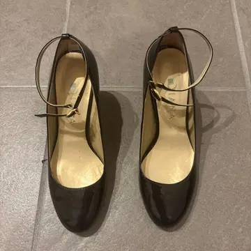 DIANA 블랙 하이힐 펌프스 앵클 스트랩 23cm