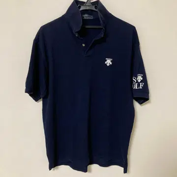 DESCENTE 골프 컬렉션 피케 셔츠 M 네이비