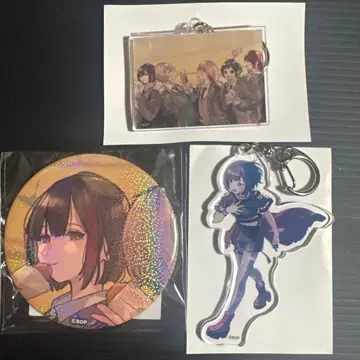 뱅드림 10th 캔뱃지 복권 캔뱃지 아크릴 키링 미타케 란 3종 세트