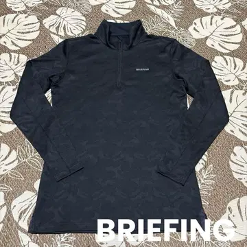 BRIEFING(브리핑) 남성용 하프 지퍼 긴팔 셔츠 블랙 S