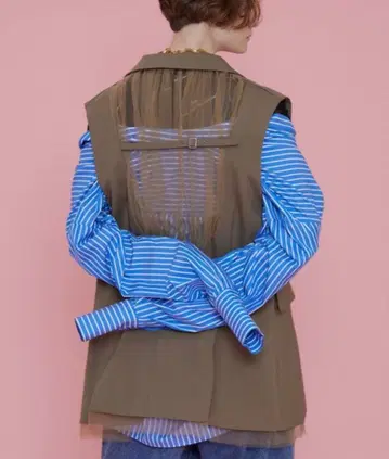 maisonspecial Back Tulle Gilet 베스트 베이지 F