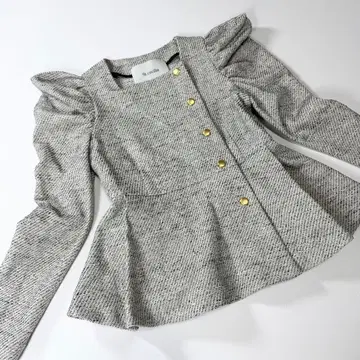 girlish St.cecilia 노카라 클리오 트위드 자켓