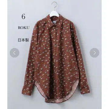 6 [ ROKU ] 코튼 카메라 셔츠 브라운