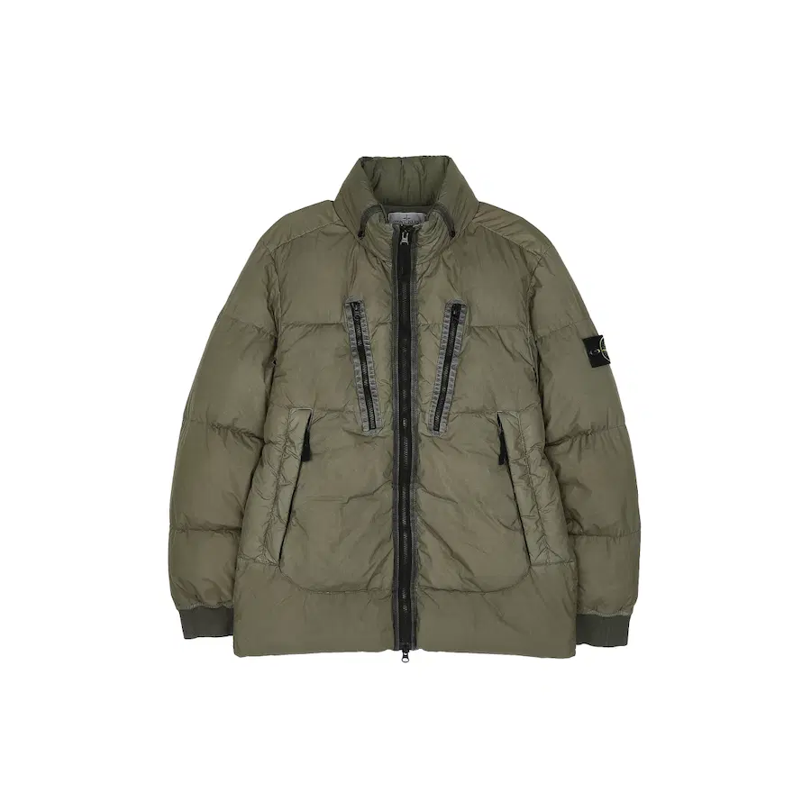 Stone Island 成衣染色褶皱尼龙羽绒服