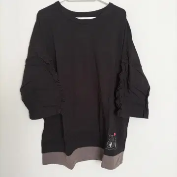 DSCLUB 블랙 도트 자수 튜닉 L