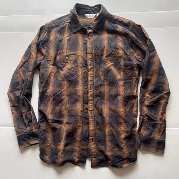 FIVE BROTHER 긴팔 셔츠 L 사이즈 블랙 브라운 스트라이프