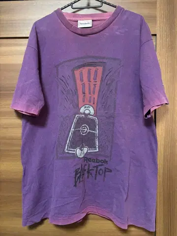 리복 블랙탑 퍼플 T셔츠 90년대 초레어 USA제