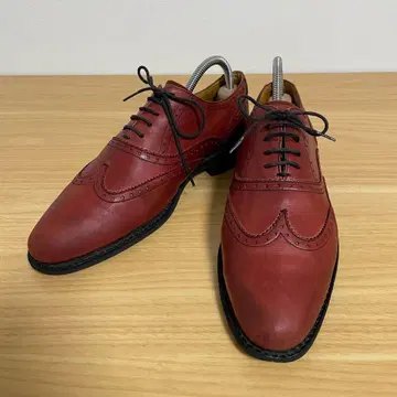 파라부트 윙팁 슈즈 드레스 슈즈 가죽 신발 레드 25cm