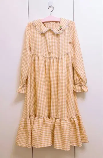 시마무라 호시나 사쿠라코 콜라보 깅엄 체크 롱 원피스 L 사이즈