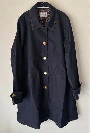 QVC 픽시 하트 스텐칼라 데님 코트 L 사이즈