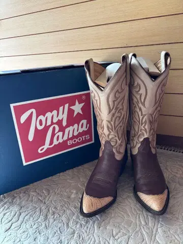 토니 라마 웨스턴 부츠 브라운/베이지