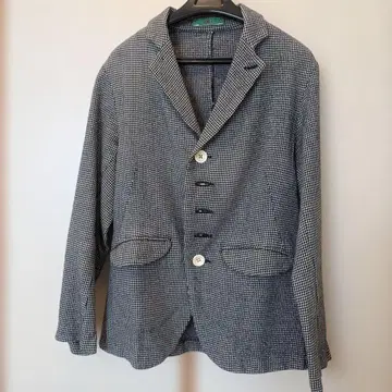 45rpm 사이즈 1 노카라 블랙 화이트 체크 자켓