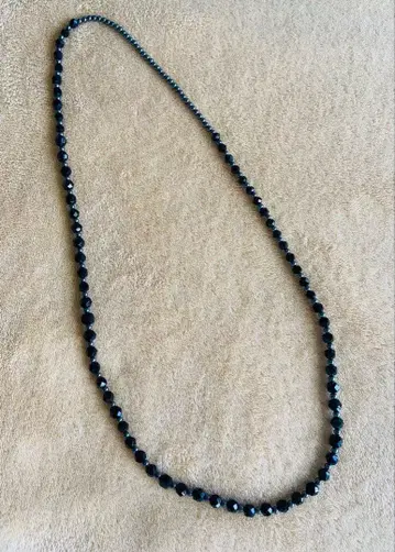 블랙 오닉스 & 헤마타이트 롱 목걸이