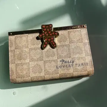 귀여운 LOVCAT 체크 무늬 접이식 지갑