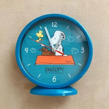 스누피 탁상시계 벽시계 레트로 잡화 파랑