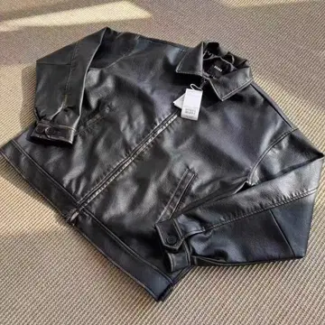 새상품 BEAMS 24AW 가죽 지퍼 블루종 S