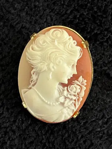 카메오풍 여성 브로치 약 3.5cm