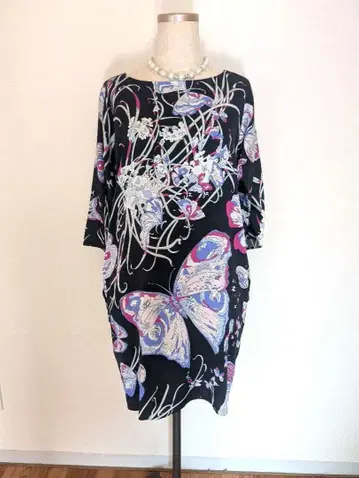 에밀리오 푸치 실크 원피스 튜닉 넉넉한 사이즈 38