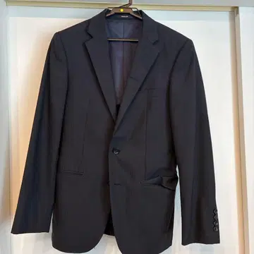 COMME CA ISM 다크 그레이 스트라이프 비즈니스 정장