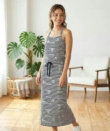 HYSTERIC GLAMOUR 스트라이프 원피스 곰 보더 올 패턴