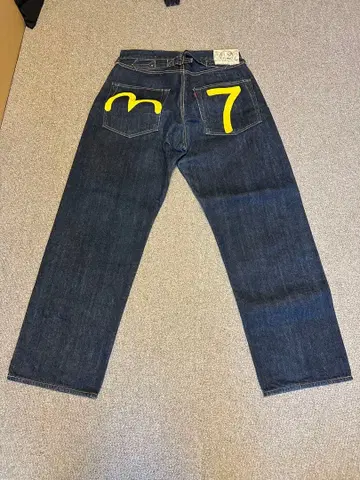 희귀! Evisu 에비수 더블니 데님 청바지 2012 w32