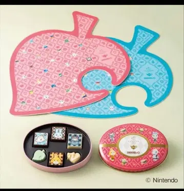 고디바 meets 동물의 숲 모듬 핑크 6알 티 매트 세트