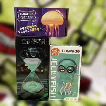 LED 모래시계 꿈틀꿈틀 해파리 플로팅 젤리피쉬 세트