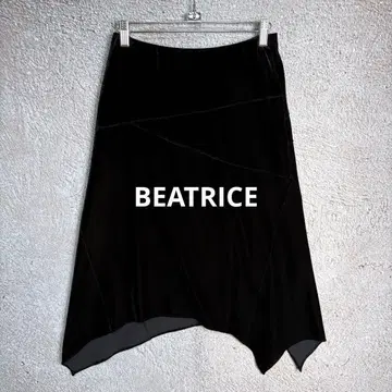 BEATRICE 비대칭 스커트 벨로아 블랙