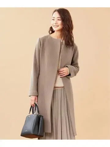 [ 새상품급 ] anysis 수페리아 파인 울 모사 노카라 코트 카멜