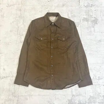 Wrangler 스웨이드 웨스턴 긴팔 셔츠 코듀로이 아메카지 브라운