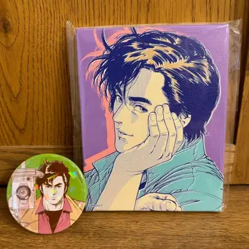 시티헌터 사에바 료 아트 보드 캔 배지 city hunter