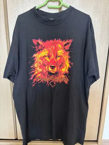 할리데이비슨 반팔 T셔츠 늑대 블랙 초레어 USA제 2XL