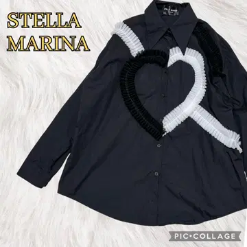 STELLA MARINA 셔츠 오버 사이즈 튤 블라우스 지뢰계