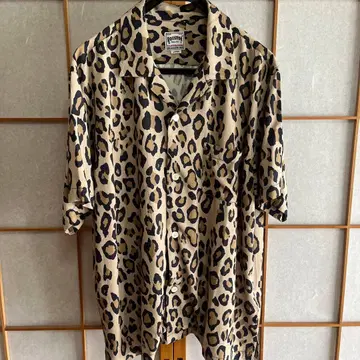 HOUSTON 휴스턴 레오파드 무늬 반팔 셔츠 L 사이즈