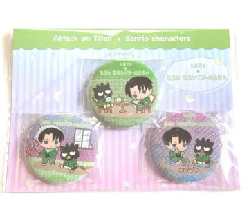 진격의 거인 산리오 캐릭터즈 글리터 캔뱃지 세트 리바이