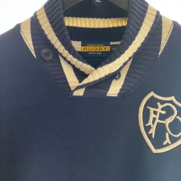 랄프 로렌 RUGBY 네이비 스트라이프 옷깃 스웨터 S 일본 사이즈 M