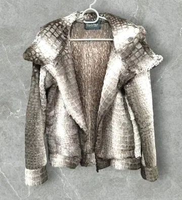 [ 레어 새상품급 ] TORNADO MART 크로커다일 무늬 후드 블루종