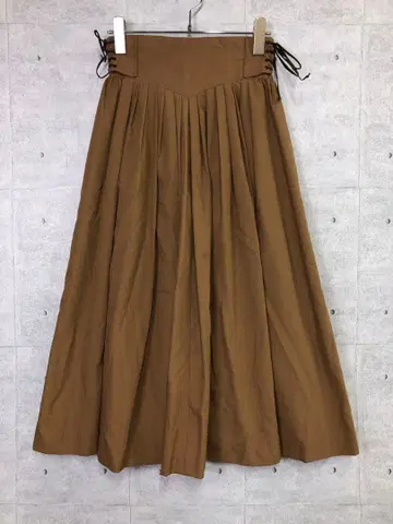 웨스턴 컨트리 일본제 구제 의류 사이드 레이스업 리본 롱 스커트