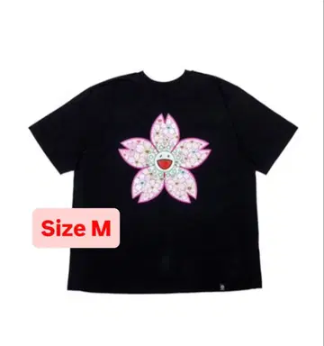 무라카미 다카시 x Kaikai Kiki 플라워 사쿠라 티셔츠 블랙 M
