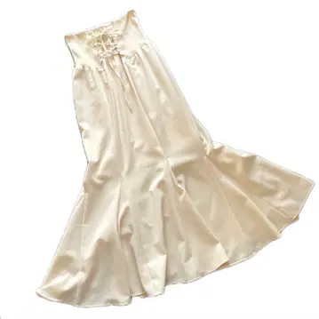 COCODEAL 레이스업 하이웨스트 머메이드 스커트 아이보리 M