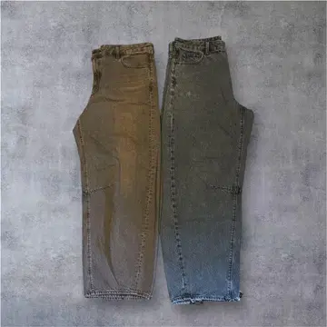 [온라인 한정판 사이즈] 2세트 GU 배럴 레그 진 3XL