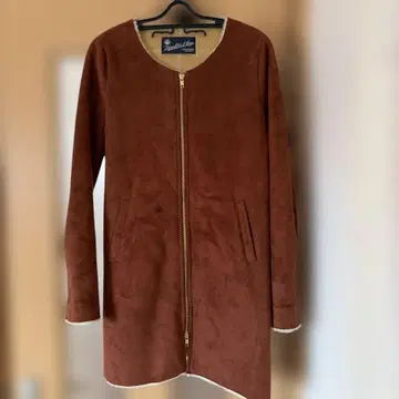 소니 레이블 노카라 자켓 브라운