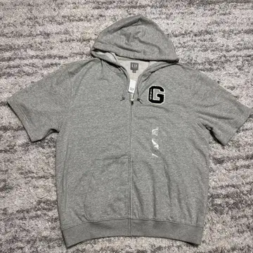 [ 미사용 새상품 ] GAP 로고 지퍼 후드티 반팔 L 사이즈