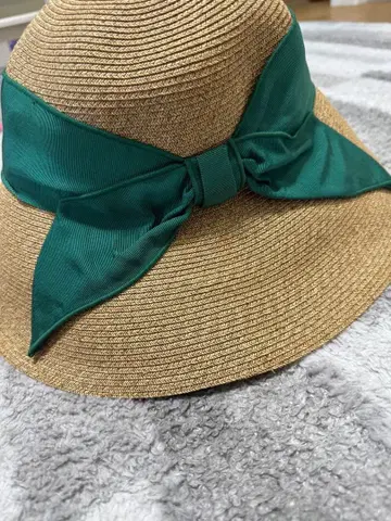 미사용 새상품 override 리본 포함 밀짚모자 56cm